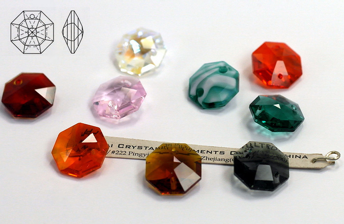 Crystal Bilateral Octagon Beads, Chandelier Parts beads